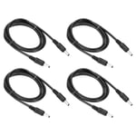 4 Pcs 3Ft Male to Male Plug 3.5 x 1.35mm DC Power Extension Cord Cable, Black