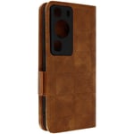 Case for Huawei P60 Pro Video Stand GeoWallet Series Brown