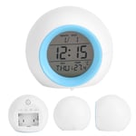 LED 7 Colors Change Alarm Clock Wake Up Light Clock Digital Display GB