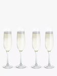 Dartington Crystal Entertain Glass Flute, Set of 4, 190ml, Clear