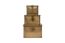 Creative Co-op Decorative Boxes, Iron, Gold, 6 "