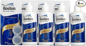 Boston Simplus Multi-Action Solution, 4x 120ml Contact Lens Solution for Rigid