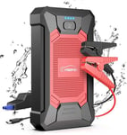 YABER Jump Starter Power Pack, 2500A Car Battery Booster Jump Starter up to 5.5L Diesel or 7L Petrol Engines, Portable Car Jump Starter with Jump Leads, LED Flashlight, Waterproof IP66