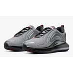 NIKE AIR MAX 720 UNISEX TRAINERS, UK9, METALLIC SILVER/BLACK, AO2924 019