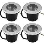 Goodia Spot Led Encastrable Exterieur 4Pcs 3W IP65 Rond Spot Encastrable Exterieur, 270 Lumen 3000K Spot Terrasse Exterieur Encastrable Pour Terrasse Jardin Chemin 220V