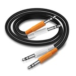 1/4"" TRS Instrument Guitare Cable, double 6.35mm 1/4"" trs male à double 6.35mm 3/4 ""trs male stéréo câble audio équilibré pour guitare électrique, basse - 0.5M