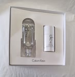 CALVIN KLEIN CK2 Eau de Toilette 100ml SPRAY+ DEODORANT STICK 75ml ( NEW BOXED )