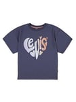 Levi's Girls Heart Levis Oversized T-shirt - Blue, Blue, Size Age: 5 Years