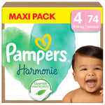 Pampers Harmonie størrelse 4 maxibleier, 9-14 kg, maxipakke (1x 74 bleier)