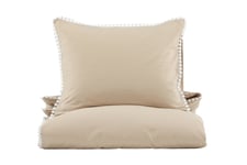 VIND Pussilakanasetti Livia 2-os 150x200/50x60 cm - Beige/Valkoinen