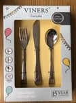 Viners Everyday Kids Stainless Steel 3 Piece Cutlery Set Gift Boxed NEW