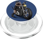 Biker Cat Riding Chopper Moto PopSockets PopGrip pour MagSafe