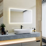 Sirhona - Miroir led Miroir de salle de bains avec éclairage led Miroir Cosmétiques Mural Lumière Illumination avec Commande par Effleurement 100x60