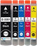 1 Ensemble de 5 Cartouches d'encre à remplacer Epson T3357 (33XL Series) Compatible/Non-OEM pour Epson Expression Premium Printers (5 encres)