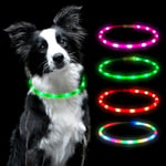 AUAUY Collier Lumineux Chien, Collier LED pour Animaux Rechargeable USB, Découpable Collier Imperméable Collier Chien Réglable pour Petits, Moyens et Grands Chat et Chien-Vert