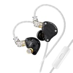 keephifi KZ ZS10 Pro Écouteurs Intra-Auriculaires,KZ in Ear Monitor 4BA+1DD 5 Pilotes IEM, écouteurs Intra-Auriculaires HiFi en métal avec Plaque Frontale en Acier Inoxydable(Noir Mat avec Micro)