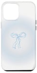 Coque pour iPhone 12 Pro Max Bleu clair Aura Soft Girl Ruban Bow Coquette Esthétique