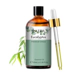 PHATOIL Huile Essentielle Eucalyptus 100 ml, Huile Essentielle pour Diffuseur, Huile de Eucalyptus Pure Naturelle pour Aromathérapie, Humidificateur