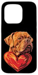 Coque pour iPhone 15 Pro Saint-Valentin Dogue de Bordeaux