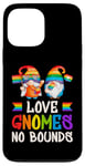 Coque pour iPhone 13 Pro Max LGBT, couples de nains de jardin, couleurs arc-en-ciel