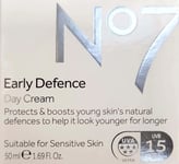 2 x No7 Early Defence Protects & Boosts Young Skin's Day Cream 50ml Brand New