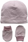 Mamas & Papas Marl Stipe Hat & Mitts Bonnet, Rose, Taille du Fabricant: 3-6 Mois Bébé Fille