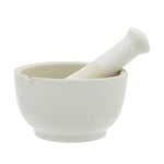 Premier Housewares Stoneware Mortar and Pestle - White,H7 x W12.50 x D12.50cm