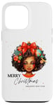 Coque pour iPhone 13 Pro Max Fille noire magique à la peau brune, mélanine, sœur de Noël