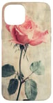 Coque pour iPhone 15 Plus Rose grunge douce subtile florale vintage