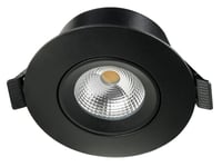 E95 lavtbyggende downlight 2700 Kelvin IsoSafe RA90 7W IP54 - Dimbar - Svart