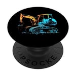 Pelleteuse Dragueur Chantier Coloré Artisan PopSockets PopGrip Adhésif