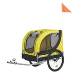 Dunlop Remorque Vélo Chien Pliable - Remorque Chien Velo Max. 40 KG - Remorque de Vélo pour Vos Animaux de Compagnie - Cariole Velo Chien 75 x 52 x 65 cm - Chariot Velo Chien - Jaune/Noir