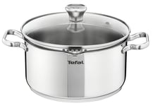 Tefal Faitout 20 cm Induction Couvercle filtrant en verre Acier inoxydable 18...