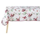 douceur d'intérieur, Nappe Rectangle (150 x 300 cm) Pere Noel Blanc, Polyester Imprimé