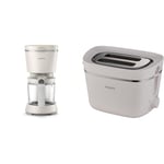 Philips Cafetière filtre - Édition Eco Conscious, Pichet en Verre de 1.2 L & Grille-pain Édition Eco Conscious, 2 Fentes, 8 Réglages, Réchauffe-Viennoiseries, Décongélation, Fabriqué à partir d'Huile