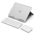 Logitech Casa Pop-Up Laptop Desk White Keyboard Touchpad Stand Home Office Kit Stand