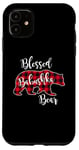 Coque pour iPhone 11 Blessed Babushka Bear Red Buffalo Check Plaid Cadeau pour grand-mère