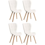 Lot de 4 chaises de salle à manger Elda en similicuir style scandinave Blanc