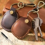 Airtag Keyring Holder 2 Pack-Genuine Leather Air Tag with Cross Suitable for Air