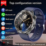 2024 Uutta Huawei Outdoor Sports Smart Watch Miesten Amoled-Näyttö Nfc Gps-Kompassi Syke Vesitiivis Bluetooth Call Smartwatch_Black blue_1.85 HD Large Screen