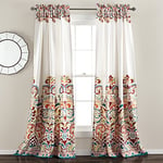 Lush Decor Clara Curtains Lot de 2 Panneaux de fenêtre à imprimé Cachemire damassé de Style bohème filtrant la lumière pour Salon, Salle à Manger, Chambre à Coucher (Paire), 132,1 x 213,4 cm (l x L),