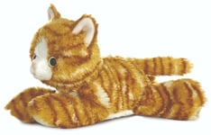 AURORA MINI FLOPSIES CAT PLUSH GINGER TABBY CAT 31277 CUDDLY SOFT TOY KITTEN