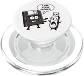 Disquette vers clé USB 90s 00s Ordinateur Drôle Geek Joke PopSockets PopGrip pour MagSafe