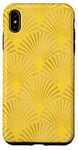 Coque pour iPhone XS Max Ambre Glow Jaune Orange Art Déco Motif éventail