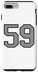 Coque pour iPhone 7 Plus/8 Plus Numéro #59 Sport Noir Argent Numéro Varsity