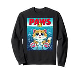 Paws Cat and Mouse Top, Cute Funny Cat Lover Parody Sweatshirt