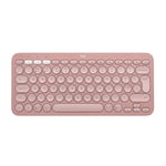 Logitech Pebble Keys 2 K380s, Multi-Device Bluetooth Wireless Keyboard with Customisable Shortcuts,Slim and Portable, Easy-Switch for Windows/macOS/iPadOS/Android/Chrome OS, QWERTY UK Layout, Rose