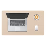 DOBAOJIA Sous-Main Bureau, Tapis de Bureau, Tapis de Clavier et Souris, Tapis de Portable, Pad Écriture, Mouse Pad, pour Bureau/Maison/Gaming, PU Étanche + Suède Antidérapant 60 x 35cm (Beige)