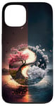 iPhone 13 Mystical Aesthetic Moon Sun Phases Yin and Yang Landscape Case