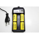 CHARGEUR RS08 + 4 BATTERIE PILE 16340 CR123 2500mAh RECHARGEABLE 3.7V ION ACCU